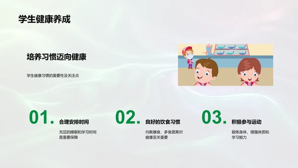 健康习惯引领学习PPT模板