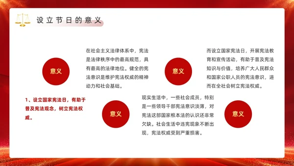 红色简约风国家宪法宣传日PPT模板国家宪法日