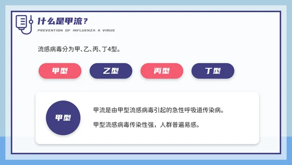 甲型流感病毒科普讲座PPT模板