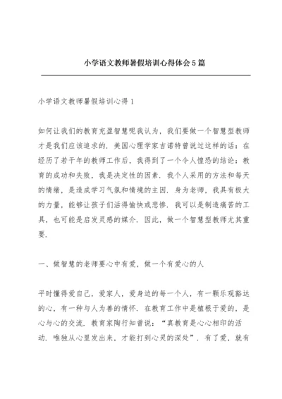 小学语文教师暑假培训心得体会5篇.docx