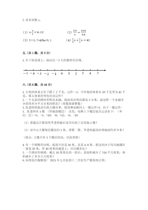 人教版六年级数学小升初试卷及答案【名校卷】.docx