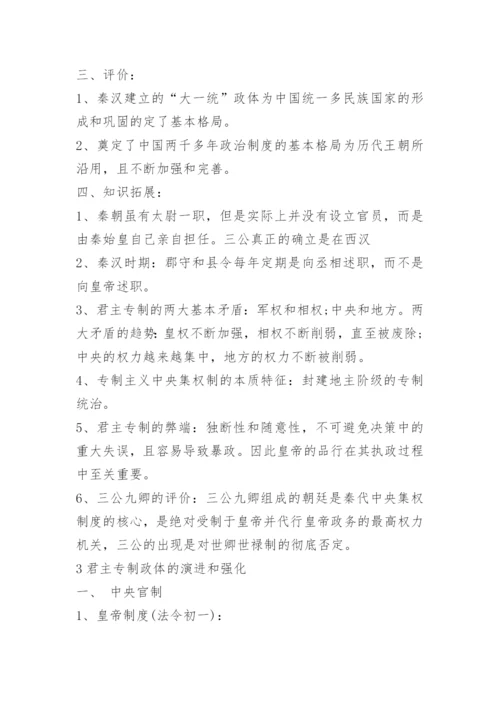 高一历史必修一知识点总结人教版.docx