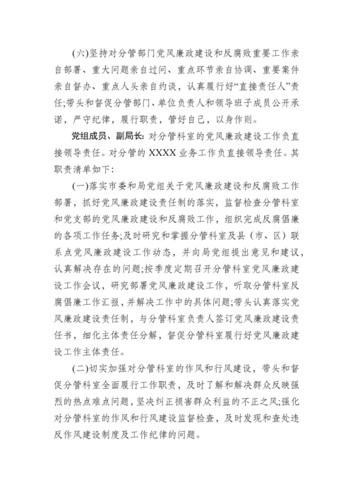 班子成员“一岗双责”责任清单责任书范文.docx