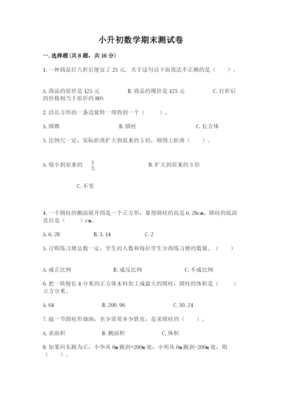 小升初数学期末测试卷附参考答案（培优a卷）.docx