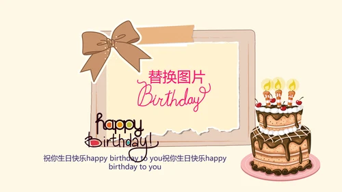 橙色生日快乐电子相册动态PPT模板