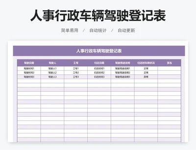 人事行政车辆驾驶登记表