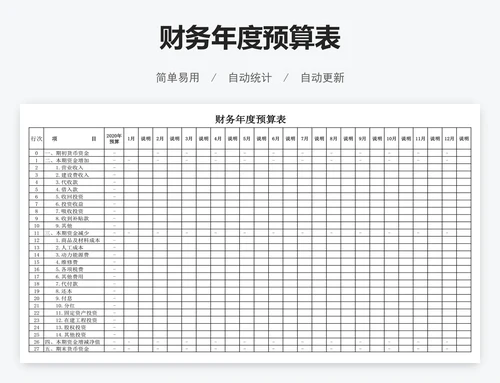 财务年度预算表