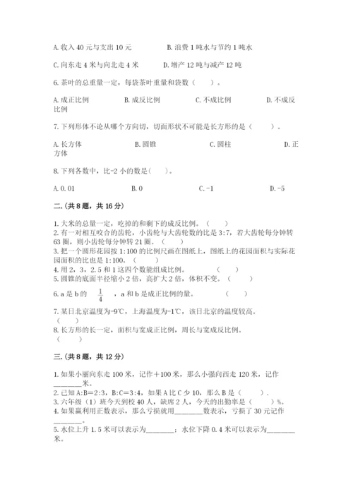 青岛版数学小升初模拟试卷精品【历年真题】.docx