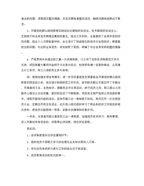 公司党支部总结汇报材料
