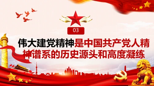 建党100周年伟大的建党精神七一讲话PPT