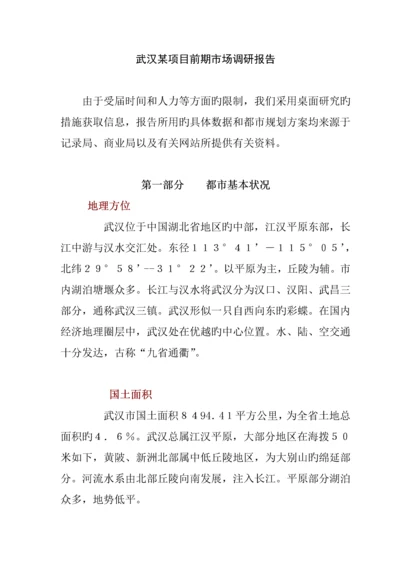 武汉专项项目前期市场调查汇总报告.docx