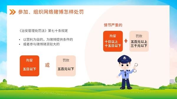 清新卡通风远离网络赌博宣传教育主题ppt课件
