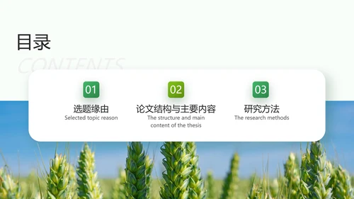 现代农业与资源环境农业大学毕业答辩PPT模板