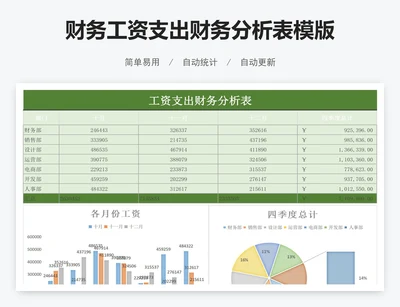 财务工资支出财务分析表模版