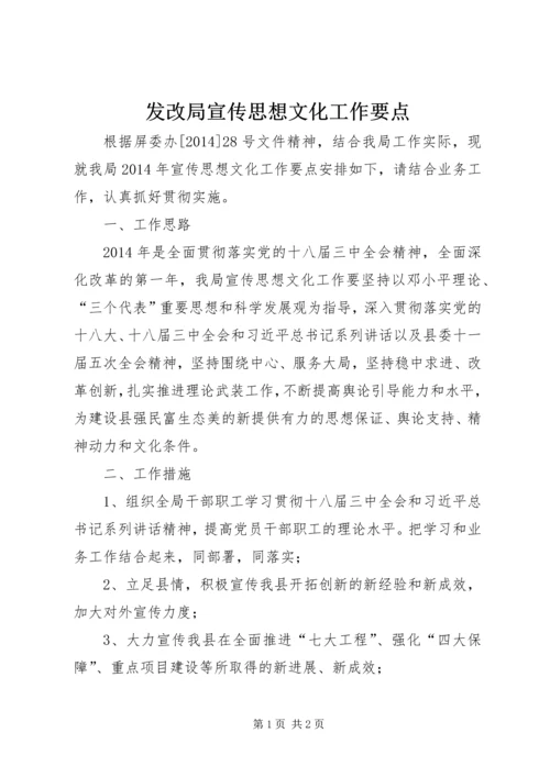 发改局宣传思想文化工作要点.docx