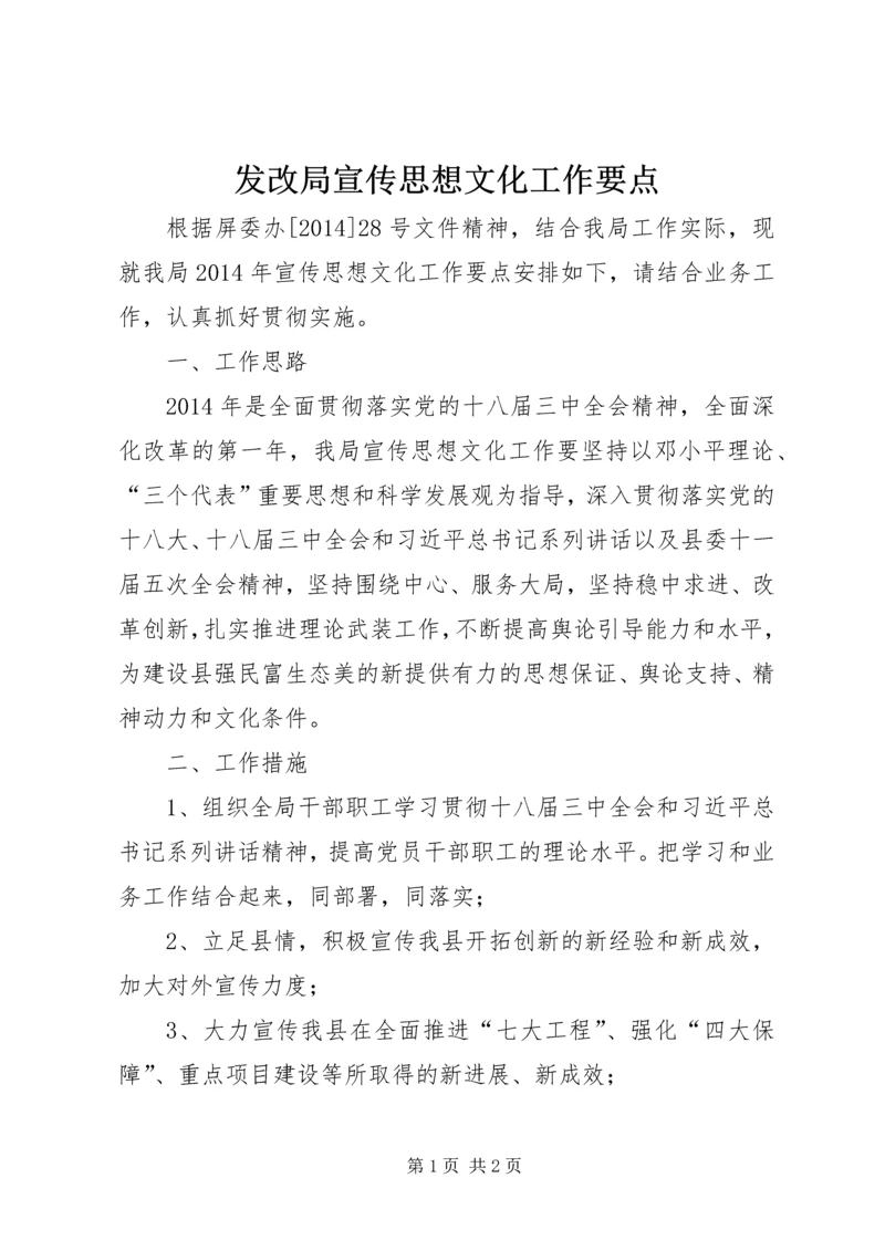 发改局宣传思想文化工作要点.docx