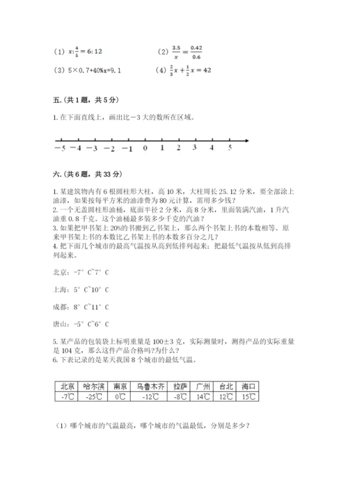 小学六年级数学摸底考试题及参考答案【实用】.docx