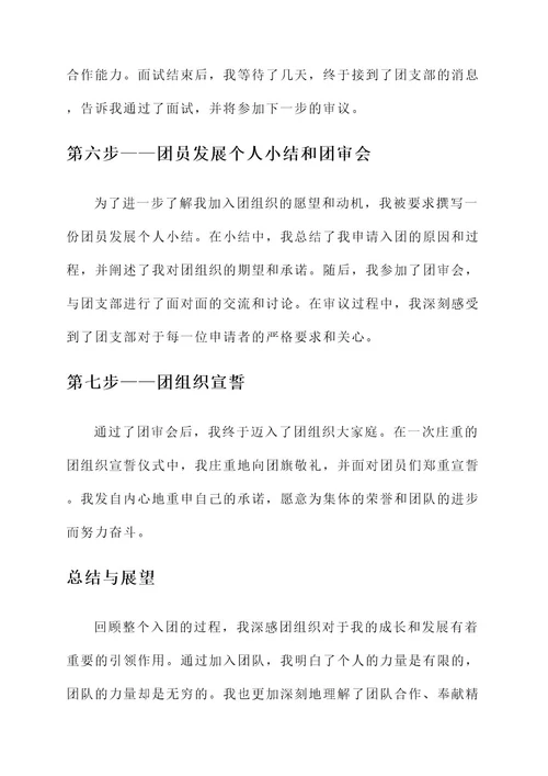 入团的个人事迹介绍