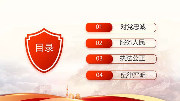 红色大气公安警察工作汇报动态PPT