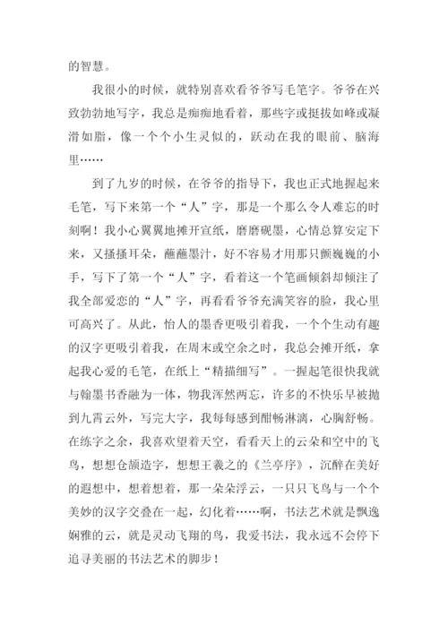 我爱书法作文800字.docx