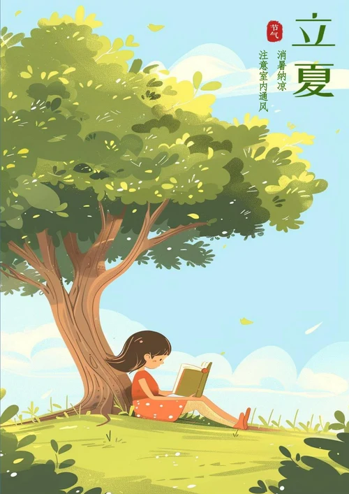 卡通手绘风格立夏海报