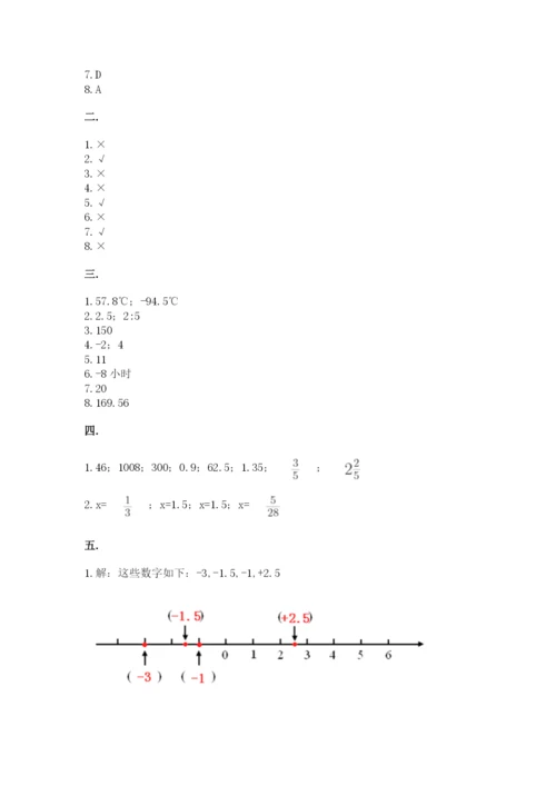 辽宁省【小升初】2023年小升初数学试卷（综合卷）.docx