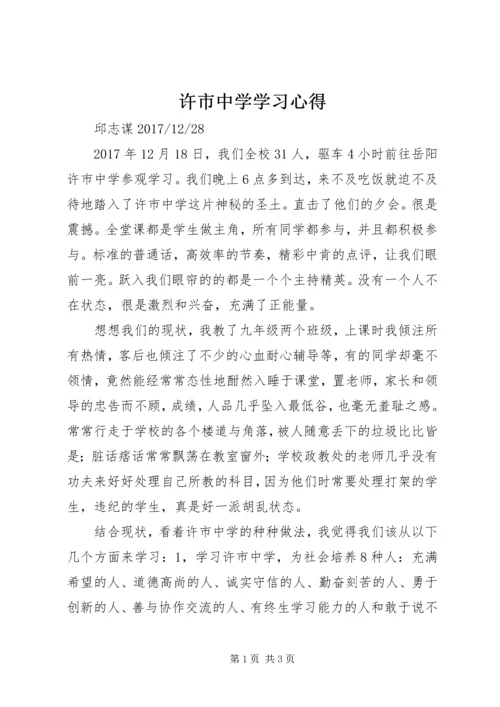 许市中学学习心得 (2).docx
