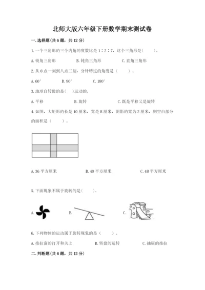 北师大版六年级下册数学期末测试卷及参考答案【综合题】.docx