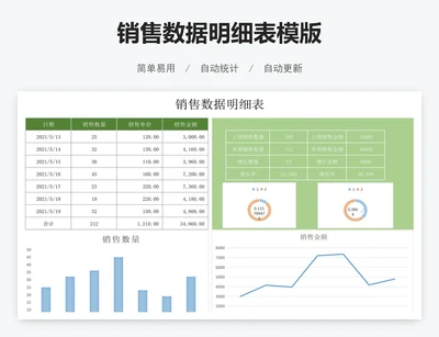 销售数据明细表模版