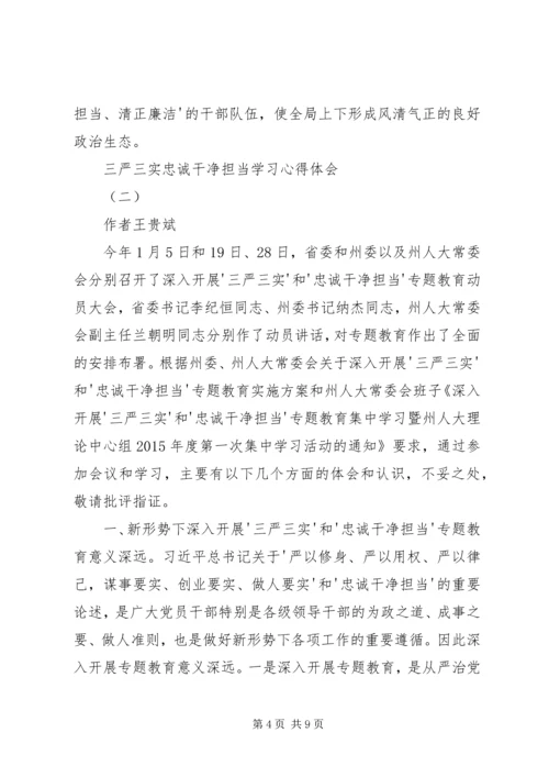 乡镇领导干部学习三严三实忠诚干净担当心得体会.docx