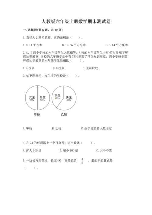 人教版六年级上册数学期末测试卷（黄金题型）word版.docx