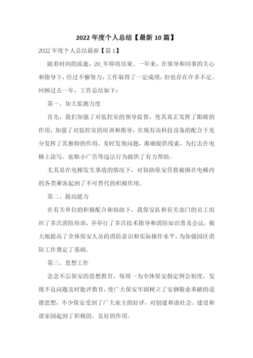 2022年度个人总结【最新10篇】.docx