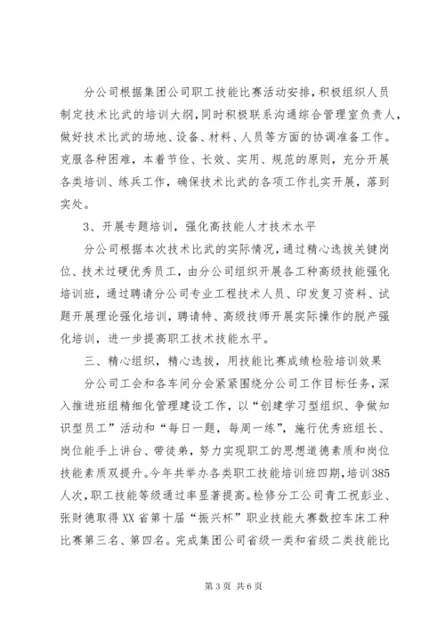 公司工会职工技能比赛的工作总结.docx