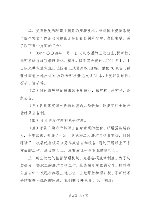 国土局治理商业贿赂工作汇报 (5).docx