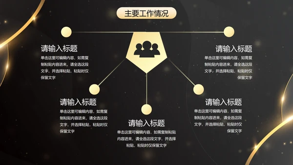 鎏金新年时钟年终工作总结带框架PPT模板