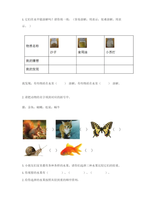 教科版一年级下册科学期末测试卷有完整答案.docx