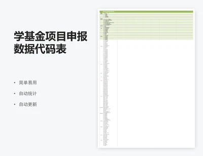 学基金项目申报数据代码表