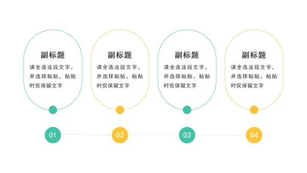 黄绿色商务步骤式PPT模板