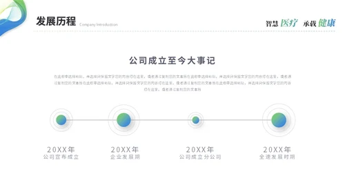 简约渐变智慧医疗医学医药公司介绍企业介绍ppt模板
