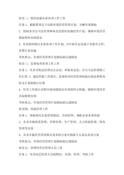 有限责任公司各岗位职责和权限