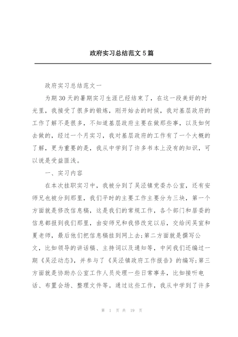 政府实习总结范文5篇.docx