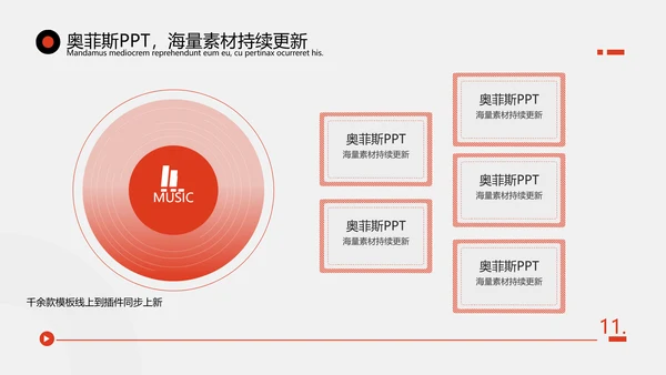 简约风格社团策划方案红色扁平风PPT模板