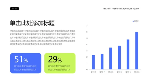 蓝绿色简约年中述职PPT模板