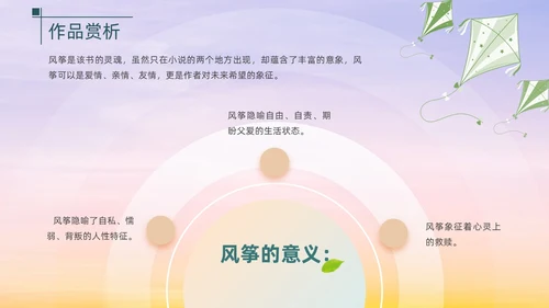 浅色渐变简约风追风筝的人教育PPT模板读书分享