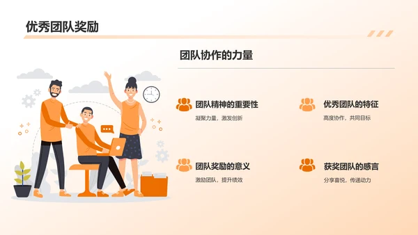 橙色商务风企业表彰PPT模板