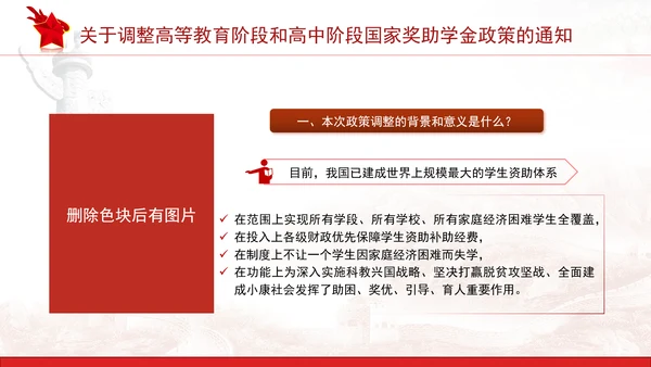 关于调整高等教育阶段和高中阶段国家奖助学金政策的通知全文学习PPT