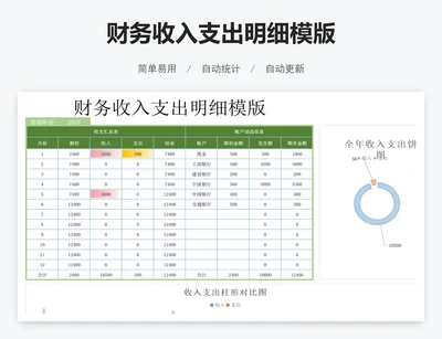 财务收入支出明细模版