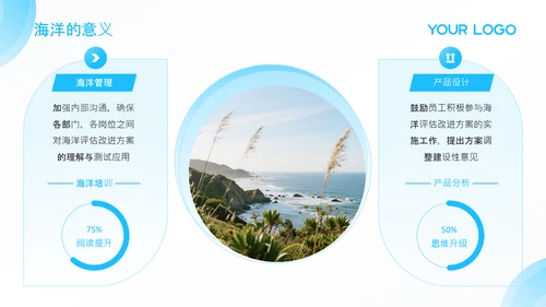 蓝色简约风PPT模板_世界海洋日科普活动PPT模板