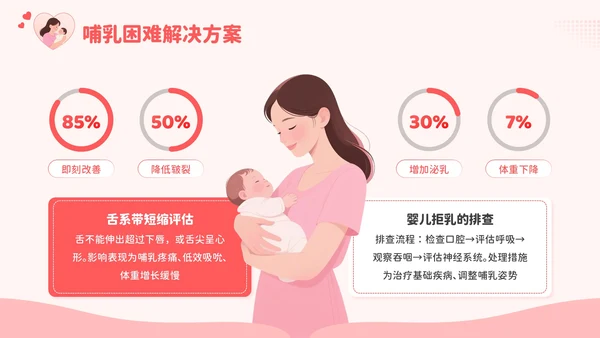 红色卡通风爱的天然力：世界母乳喂养周PPT模板