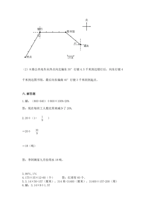 小学六年级上册数学期末测试卷及答案（各地真题）.docx